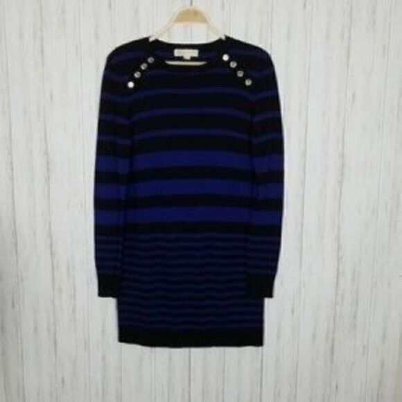 Michael Kors Striped Sweater Fitted Sheath Dress - Picture 1 of 7